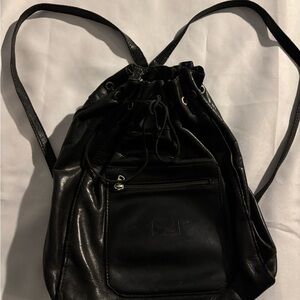 Elegant Black Leather Backpack